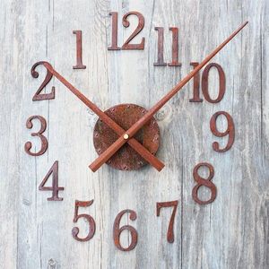 DIY Retro Klok Saat Wandklok Reloj Duvar Saati Digitale Wandklokken Horloge Murale Zelfklevende Horloge Reverse Pointer Decor