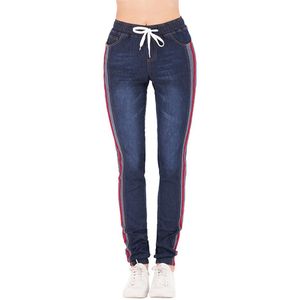 Boyfriend jeans voor vrouwen feitong elastische Plus Losse Denim Casual Koord Plus Cropped jeans mujer