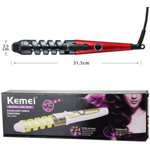 Kemei Toermalijn Keramische Haarkrulspelden Elektrische Multifunctionele Krultang Spiraal Rollen Iron Wand Hair Styling Tools 43D