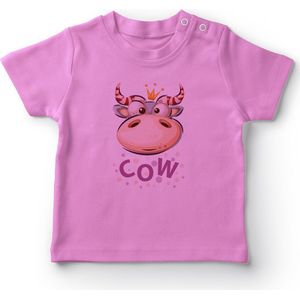 Angemiel Baby Candy Eenhoorn Koe Meisje Baby T-shirt Roze