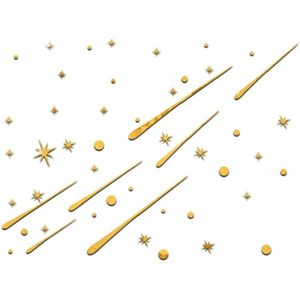Meteor Shooting Star Acryl Gold Sliver Spiegel Stickers Muursticker Slaapkamer Woonkamer Decor Home Decoratie Accessoires
