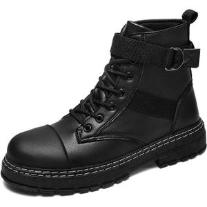 Pu Leer Zwarte Sneakers Winter Martin Laarzen Vallen Hig-Top Mannen Laarzen Schoeisel Comfortabele Casual Schoenen Man Volwassen Mannelijke krasovki