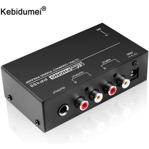 Kebidumei Ultra-Compact Phono Voorversterker Voorversterker Met Rca 1/4Inch Ondersteuning Trs Interfaces Preamplificador Phono Voorversterker PP400