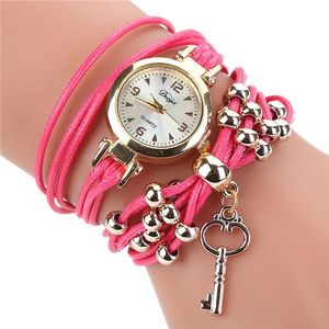vrouwen Horloge Armband Horloge Dames Mode vrouwen Horloges Lederen Cirkel Band Gold Dial Quartz Horloges reloj mujer