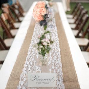 Elegante Jute Tafelloper Jute Kant Tafelkleed Alble Lopers Wedding Party Home Decoratie Tafelkleed Tafellopers Moderne