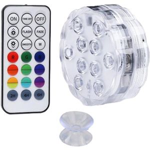 Dompelpompen Led Verlichting Waterdicht Met Afstandsbediening Zuignappen, 16 Kleuren Veranderen