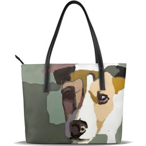 Jack Russel Handtas Jack Russel Top-Handvat Tassen University Trend Lederen Draagtas Afdrukken Grote Vrouwen Handtassen