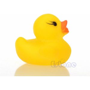 100 Stuks Geel Baby Kinderen Bad Speelgoed Leuke Rubber Piepende Eend Ducky