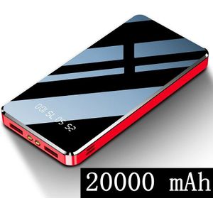 Power Bank 20000 Mah Spiegel Led Display Zaklamp 10000 Mah Draagbare Externe Batterij Oplader Powerbank Dual Usb Voor Iphone 11 7