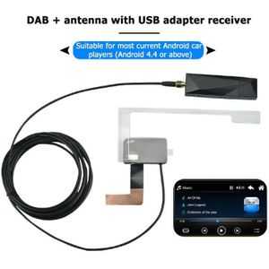 Auto Dab Antenne W Usb Adapter Ontvanger Voor Android Car Stereo Speler Sma Dab Ontvanger Doos Auto Radio Antenne Antenne kabel Toegang