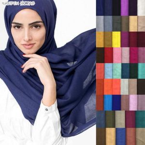 Maxi Plain Sjaal Solid Hijab Wraps Foulard Viscose Katoen Sjaals Zachte Islamitische Moslim Vrouwen Sjaals Hijaabs