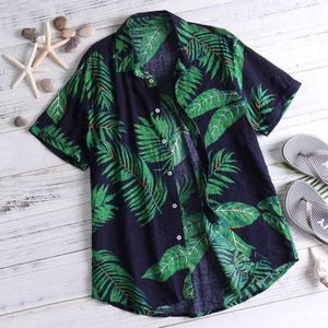 Mannen Zomer Hawaiian Casual Shirt Mannen Bloemen Strand Korte Tops Tee Button Down T-shirt Slim Fit Stijlvolle shirts