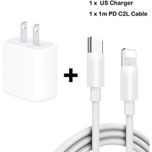 Voor Apple 18W USB-C Bliksem Kabel Power Adapter Oplader Us Eu Plug Smart Telefoon Snelle Oplader Voor Ipad iphone 8/X/11 Pro