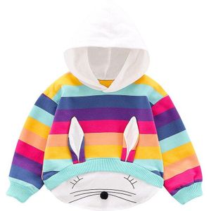 Pasgeboren Baby Baby Meisjes Jongens Ranibow 3D Rabbite Oor Print Hooded Trui Baby Meisjes Herfst Mode Kleurrijke Sweatshirt