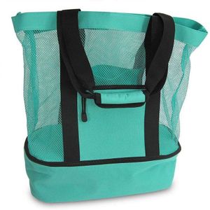 Hoge Capaciteit Vrouwen Mesh Transparante Zak Dubbele laag Warmte Behoud Grote Picknick Strand Zakken opbergzakken keuken accessoires