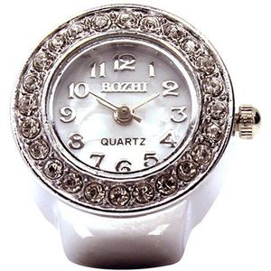Goedkope Dial Quartz Analoog Horloge Creatieve Staal Cool Elastic Quartz Finger Ring Horloge Horloge