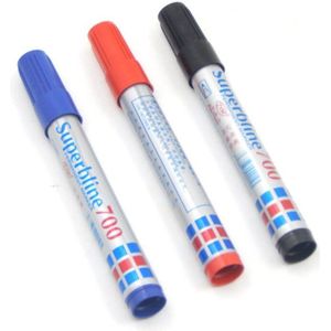 12 Stuks Whiteboard Papier Mate Permanente Marker Pen Set Zwart/Rood Bule Logistiek Express Mark Pen Voor Superbline 700