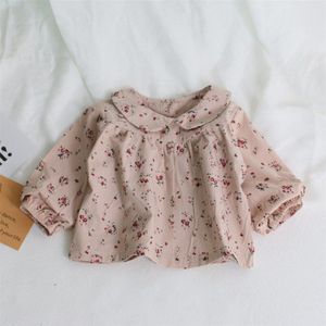 Zacht Ademend Pasgeboren Baby Meisjes Blouse Herfst Winter Lange Mouwen Bloemen Printing Patroon Baby Kids Tops Kinderen Jassen