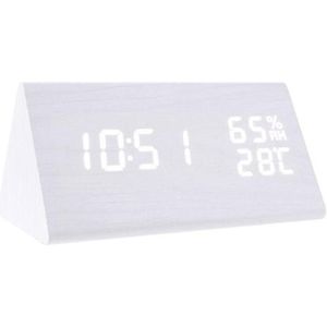 Led Houten Wekker Despertador Temperatuur Vochtigheid Elektronische Desktop Digitale Tafel Klokken Slaapkamer Wekker Home Decor