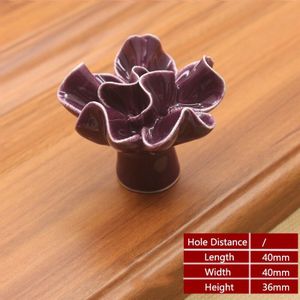 Yutoko Keramische Bloem Rose Lade Knoppen Landelijk Kabinet Kast Handvatten 40Mm Diameter Furniture Hardware
