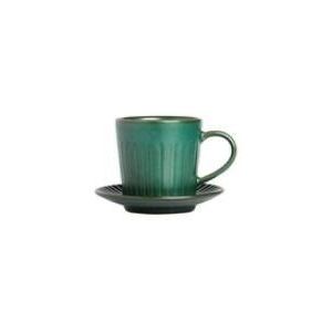 Nimitime Keramische Kopje Koffie Schotel Set Kleine Water Cup Dessertbord Afternoon Thee Retro Groene Bloem Thee Cup