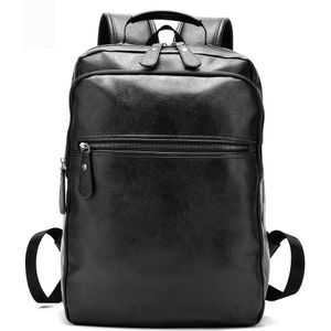 Mannen Rugzak Lederen Business Casual Voor School Reistas Zwarte Mannen Mode Tassen Vintage Jongens Sac A Dos homme En Cuir