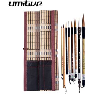 Umitive 5 stks/set Bamboe Traditionele Chinese Kalligrafie Borstels Set Schrijven Art Schilderen Leveringen