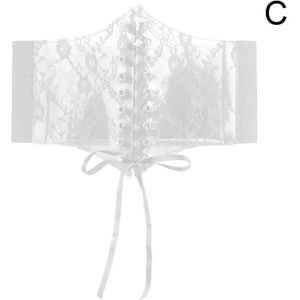Women&#39;s Wide Lace Waist Corset Belt Elastic Adjustable Waistband Slimming Belts Waist Seal Dress Top Decorative Girdle