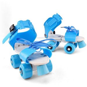 Girl Boy Skate Shoes Kids Portable Four Wheel Outdoor Roller Double Row Wear Resistant Adjustable Children Non Slip ABS