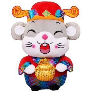 Jaar van de Rat Mascotte Knuffel Lente Festival Fortune Mouse speelgoed Gevulde Pop Zodiac Chinese jaar Fortuin muis