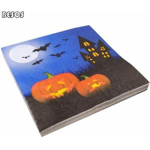 Kleur Cartoon Halloween Servetten Creatieve Vierkante Tissues Hotel Restaurant Halloween Celebration Party Decoratie Servetten