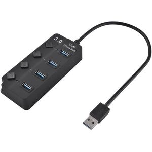 4-Port Usb 3.0 Hub Met Individuele Schakelaars, Draagbare Data Hub Compatibel Voor Usb Een Apparaten, 5Gbps Overdrachtsnelheid