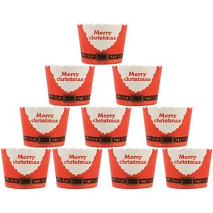 100Pcs Kerst Papier Cups Dessert Cups Wegwerp Bekers Wegwerp Servies Cups (Rood)