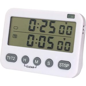 -Ys Digitale Dual Keuken Timer, Interval, Cyclus, Koken Timer, count Up/Down Timer, Groot Display, Verstelbare