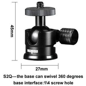 Base Draaien 360 Graden Mini Statief Ball Head Camera Monitor 360 ° Verstelbare 1 \ 4 Schroef Demping Panorama Balhoofd dslr Mobiel