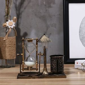 Retro Zandloper Iron Art Nachtlampje Tafellamp Ornament Timer Europese Stijl Decoratie Ambachten Home Decoratie