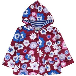 Pudcoco Baby Kid Meisje Trenchcoat Fall Bloemen Top Kinderen Ronde Kraag Lange Mouw Knoppen Hoed Zijzakken Kleding