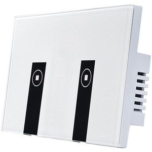 Wifi Slimme Lichtschakelaar, 2 Schakelaars Touch Muur Plaat Alexa Lichtschakelaar, in-Wall Draadloze On/Off Wall Switch, Timing, Voice App