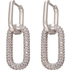 Zhukou Een Paar Oorringen Vrouwen Cz Sieraden Goud/Zilver Kleur Rechthoek Earring Hoops Voor Feest Verjaardagscadeautjes Model: VE129