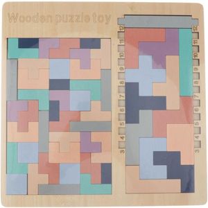 Kleurrijke 2 In 1 Houten Tangram Puzzel Brain Teaser Speelgoed Projecten