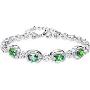 JQUEEN Nano Russische Emerald Bedelarmband Water Shape 925 Sterling Zilveren Armbanden Bruiloft Sieraden Armbanden Voor Vrouwen