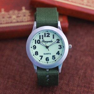 2022 Cyd Jongens Meisjes Outdoor Sport Quartz Horloges Studenten Leren Tijd Klok Mode Lichtgevende Canvas Horloges