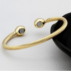 Vintage Gold/Rose Gold/Silver Plated Puur Koperen Magnetische Gezondheid Energie Bangle Twisted Chain Ronde Armband Healing Sieraden