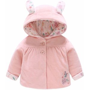 Vlinder Baby Kleding Meisje Jas Herfst Winter Bovenkleding Kindje Katoen Gewatteerde Jas Roze Katoenen bloem meisje Kleding 6M ~ 24M