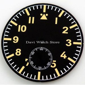 Parnis 47.5mm Zwarte Wijzerplaat horloge kit voor eta 6498 Meeuw st36 beweging horloge gezichten