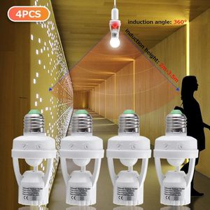 E27 Lamphouder Pir Smart Human Body Motion Sensor Ac 100-240V E27 Socket Lamp Base Light schakelaar