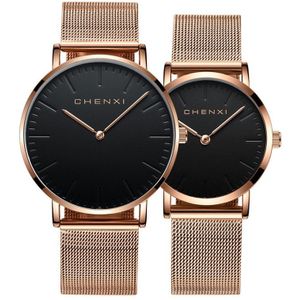 Minimalisme Vrouwen Mannen Lover 'S Horloges Waterdicht Rose Goud Paar Paar Horloge Simple Casual Jurk Horloge Klok