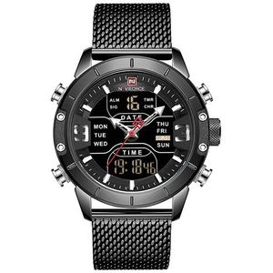 Naviforce Analoge Digitale Horloges Mannen Luxe Rvs Sport Heren Horloges Digitale Waterdicht Man Horloge Sport