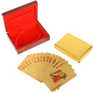 Speelkaarten Luxe Waterdichte 24K Gold Diamond Folie Poker Carta Dek Van Kaarten Plastic Poker Kaart Voor Partij Magic prestaties