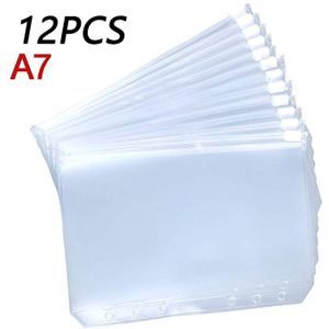 12 Stuks Handig Clear Pvc A5 A6 A7 Bindmiddel Zakken Clear Rits Mappen Voor 6-Ring Notebook Bindmiddel Bestanden rapporten Bindmiddel